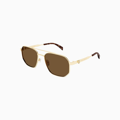 Men's Alexander Mcqueen Gold Brown Sunglasses