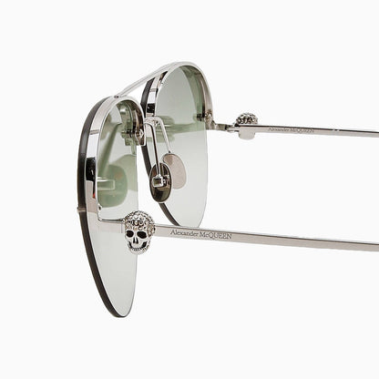Alexander Mcqueen Silver Green Sunglasses