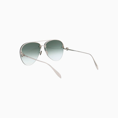 Alexander Mcqueen Silver Green Sunglasses