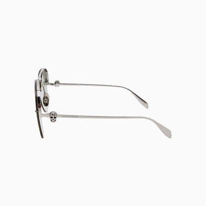 Alexander Mcqueen Silver Green Sunglasses