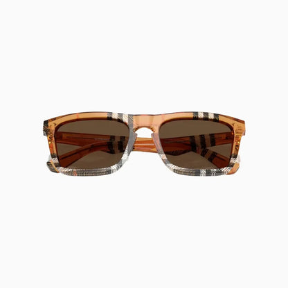 Men's Check Square Sunglasses