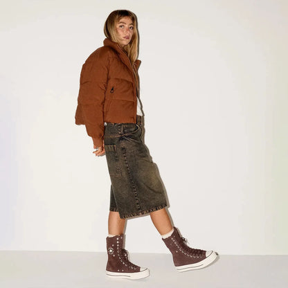 Women's All Star Fold Over Lift X-Hi Faux Fur