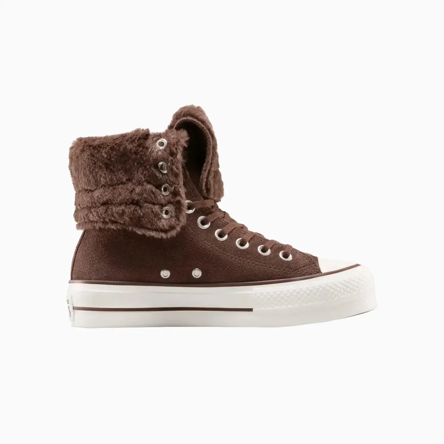 Women's All Star Fold Over Lift X-Hi Faux Fur