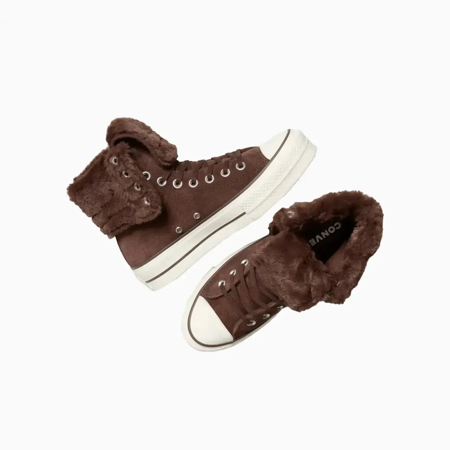 Women's All Star Fold Over Lift X-Hi Faux Fur