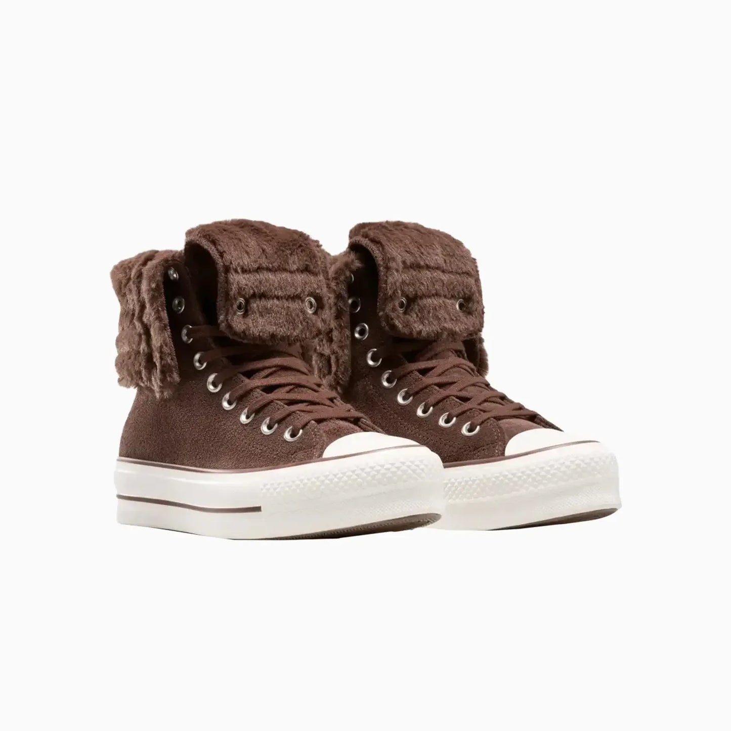 Women's All Star Fold Over Lift X-Hi Faux Fur