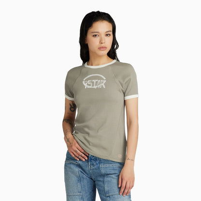 Women's Army Ringer Slim T-Shirt