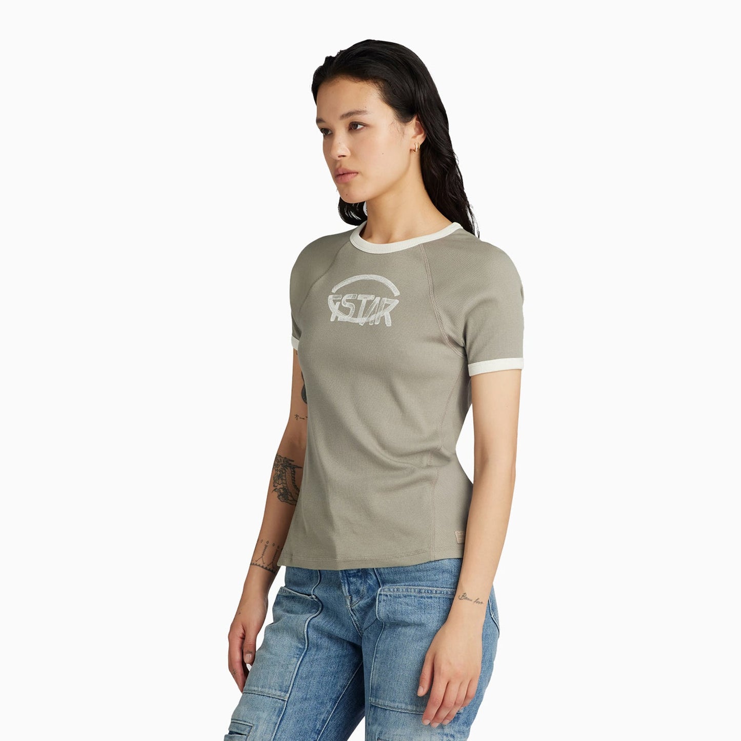 Women's Army Ringer Slim T-Shirt