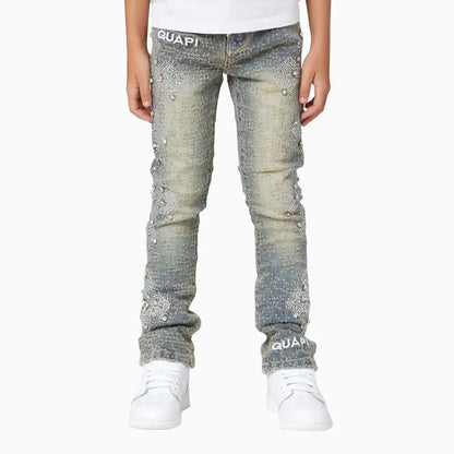 Kid's Distressed Cross Denim Pant