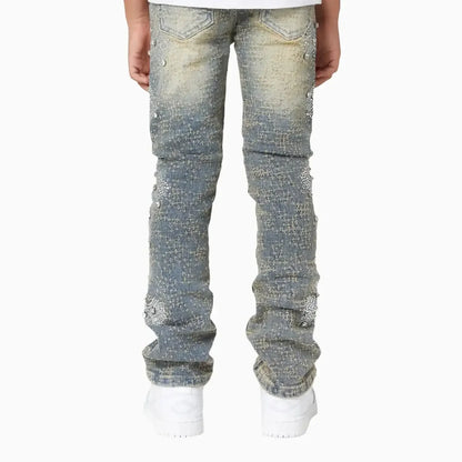 Kid's Distressed Cross Denim Pant