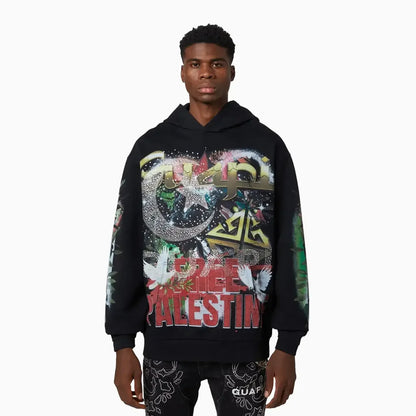 Men's Black Free Palestine Hoodie