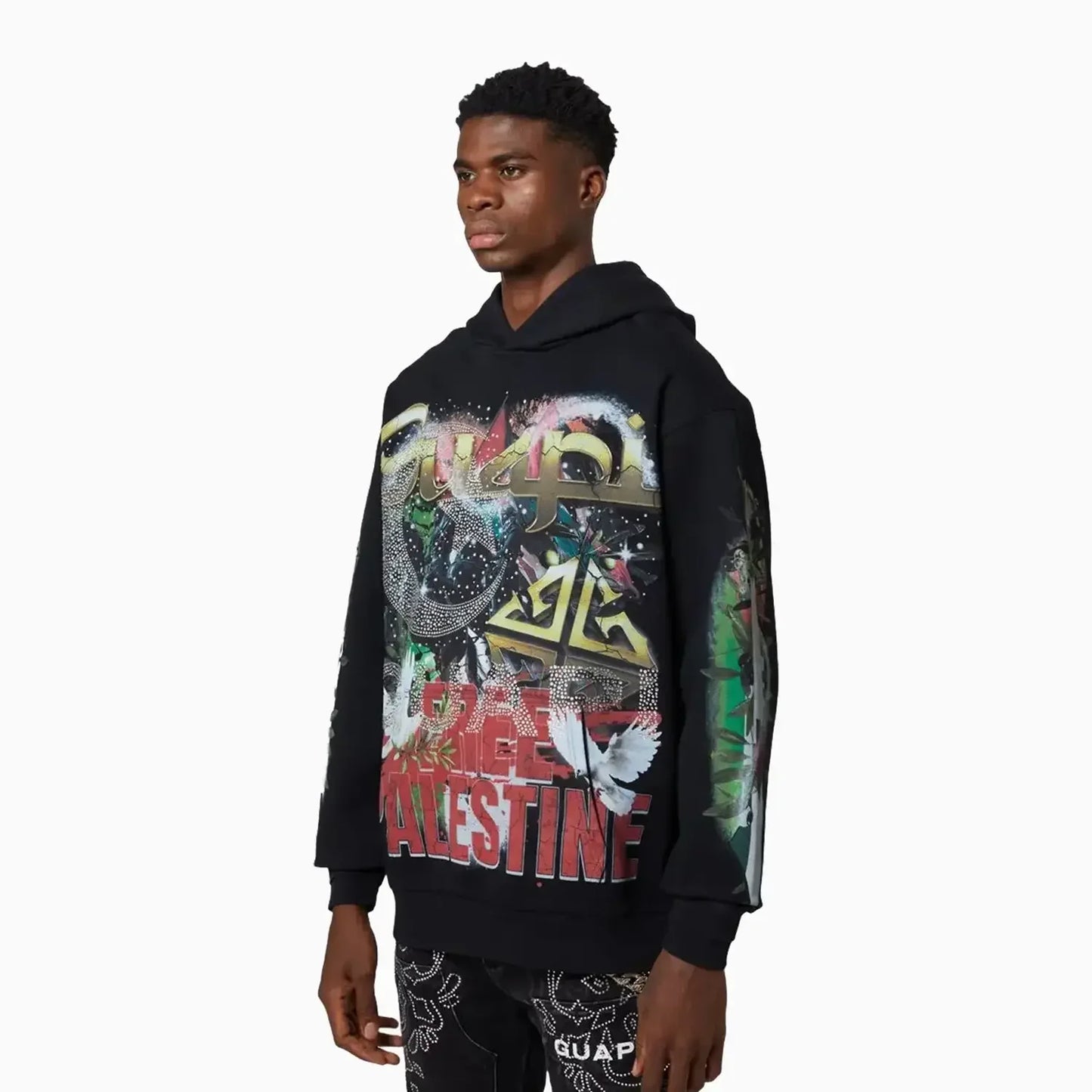 Men's Black Free Palestine Hoodie