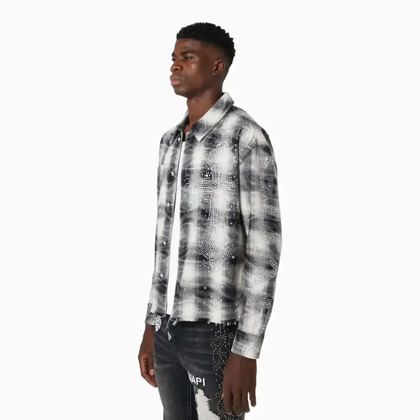 Men's Cloud Grey Cross Flannel Shirt