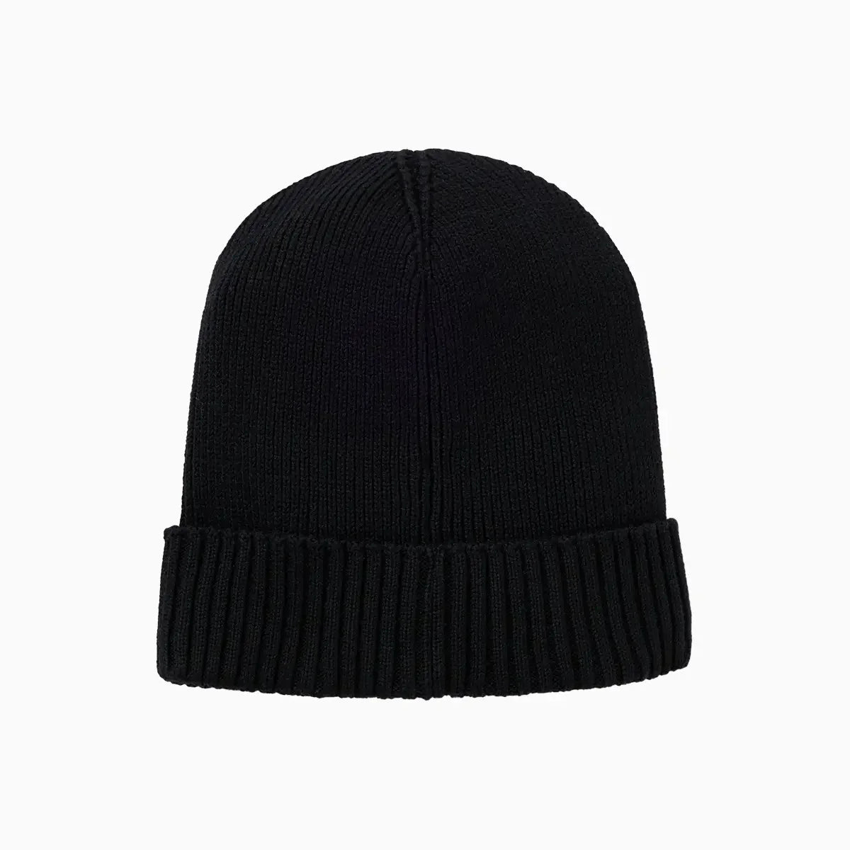 Logo Detail Beanie Hat in Cotton and Virgin Wool