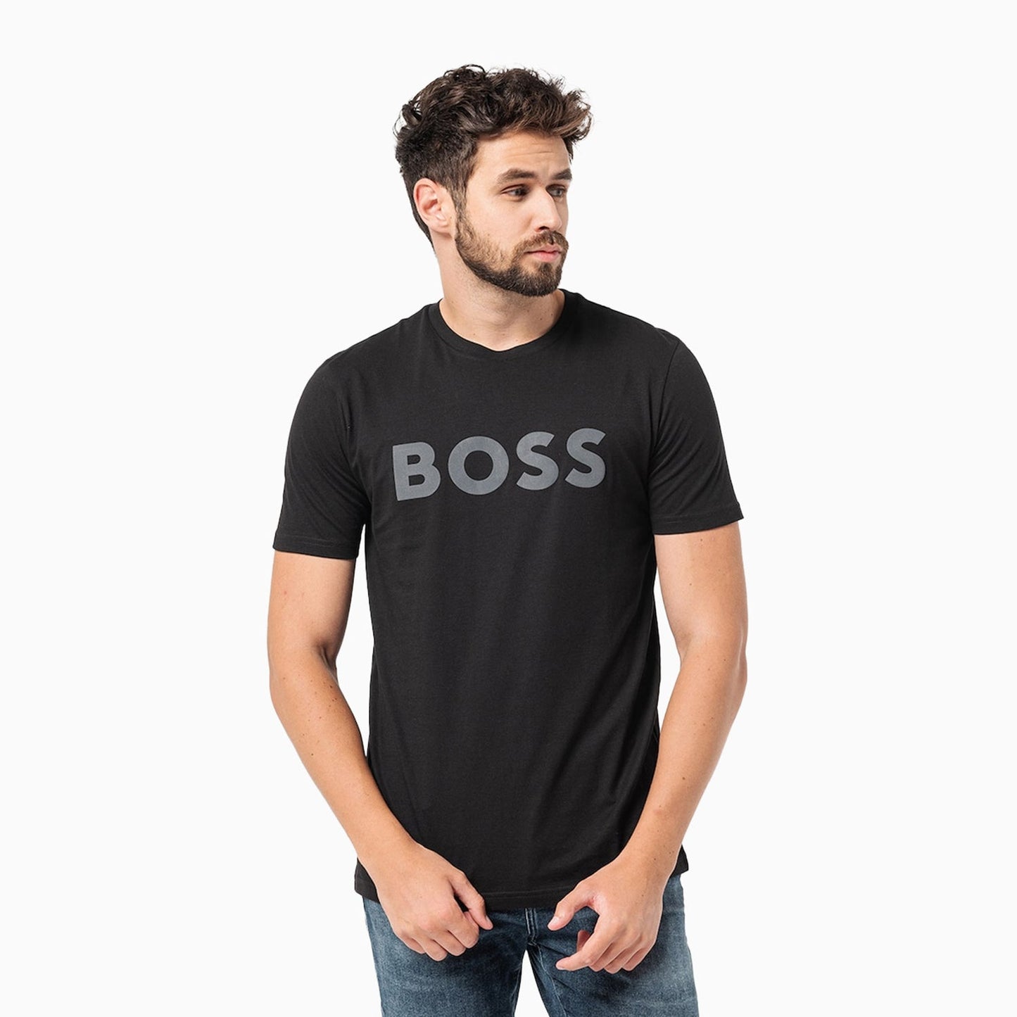 Men's Cotton Jersey With Rubber Print Logo T Shirt