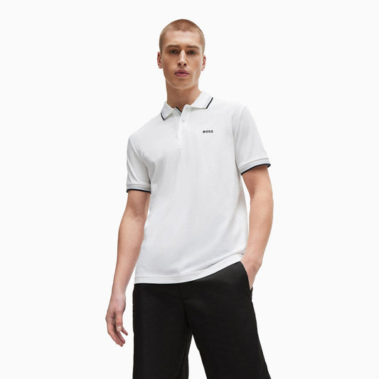 Men's Cotton-Pique Polo Shirt With Contrast Logo