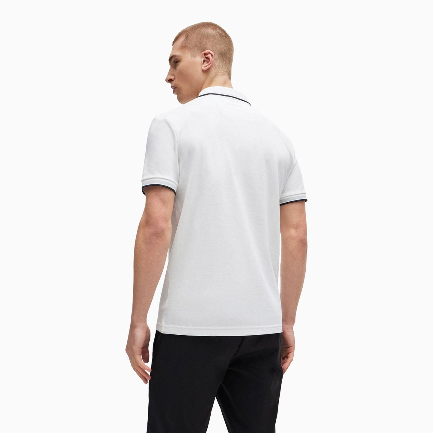 Men's Cotton-Pique Polo Shirt With Contrast Logo