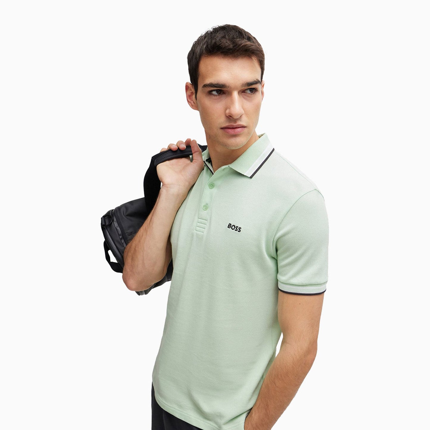 Men's Cotton-Pique Polo Shirt With Contrast Logo