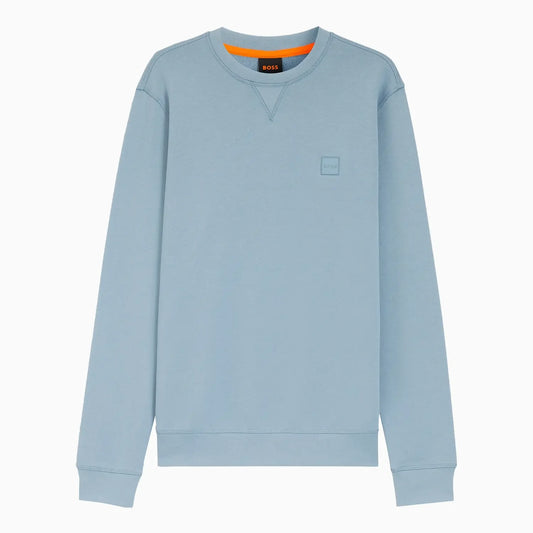 Men's Cotton Terry Sweatshirt with Logo Patch