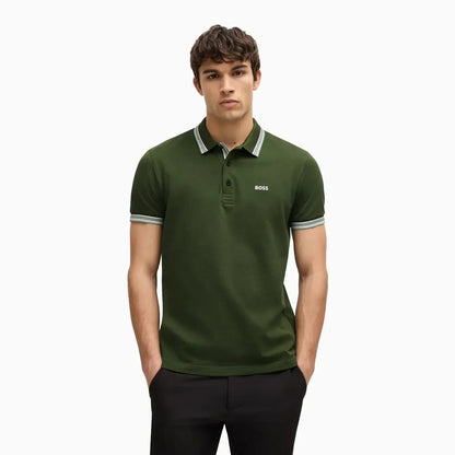 Men's Polo Shirt With Contrast Logo Details