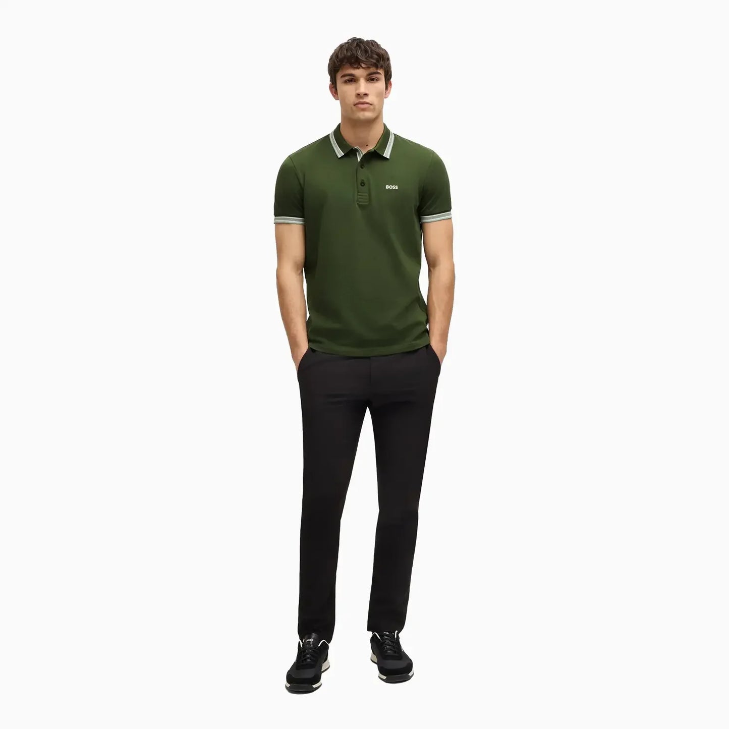 Men's Polo Shirt With Contrast Logo Details