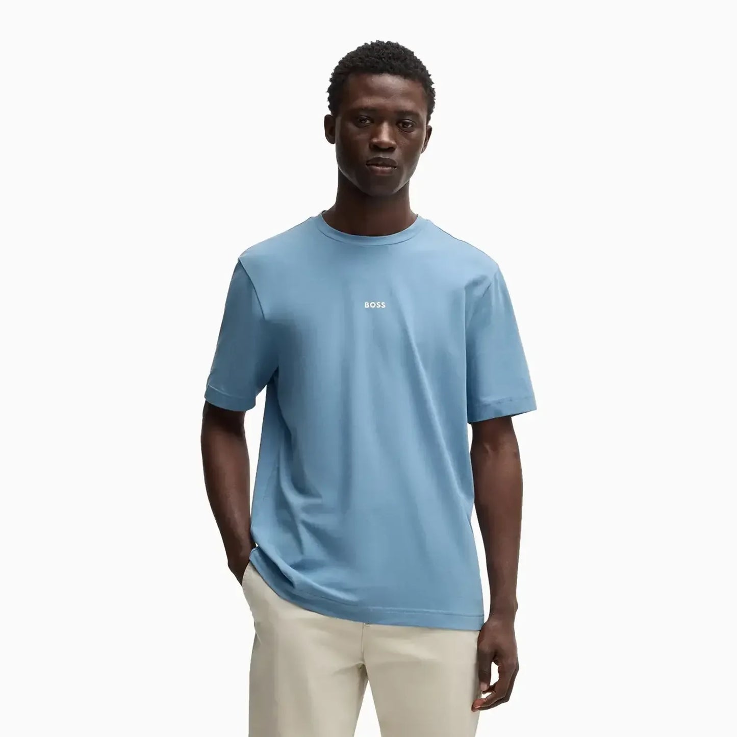 Men's Relaxed-Fit T-Shirt In Stretch Cotton With Logo Print