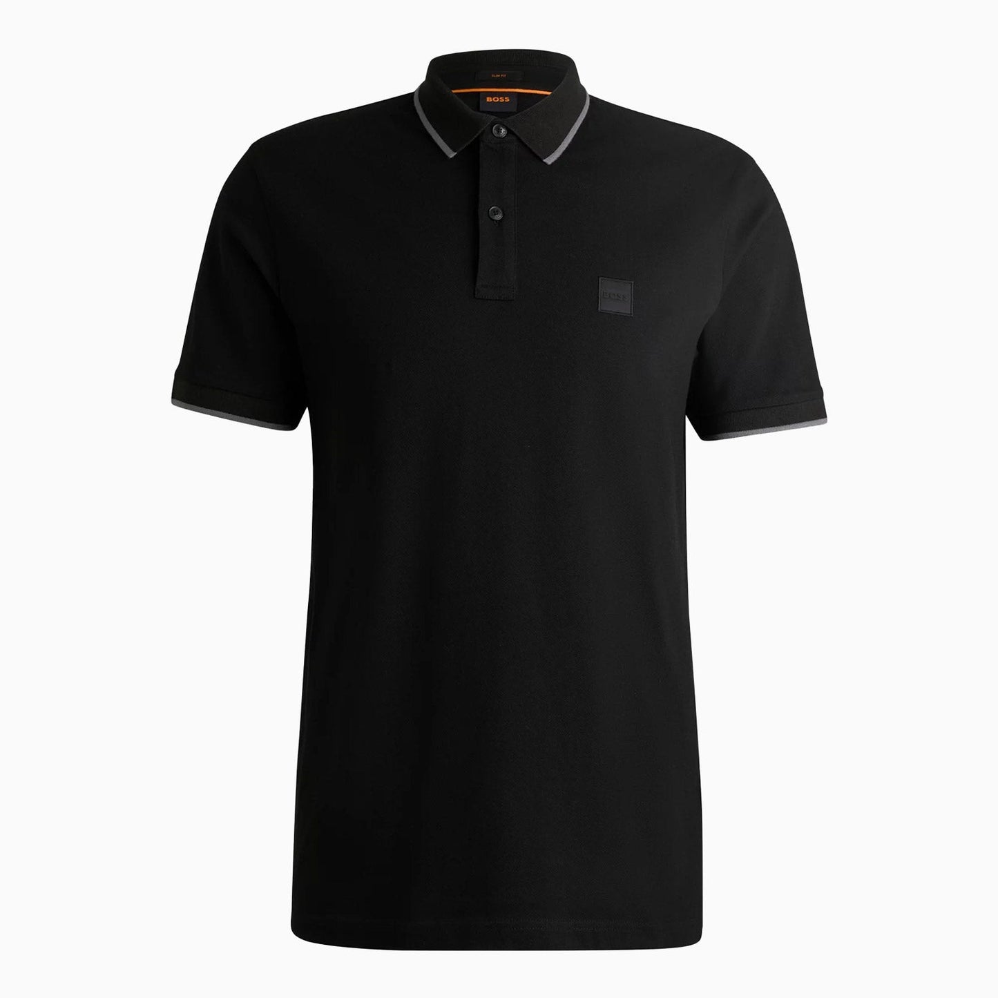Men's Slim Fit Polo Shirt in Washed Stretch Cotton Pique