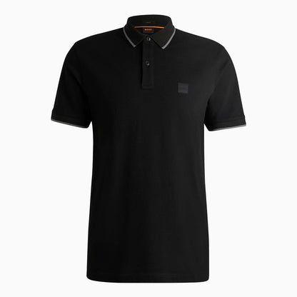 Men's Slim Fit Polo Shirt in Washed Stretch Cotton Pique
