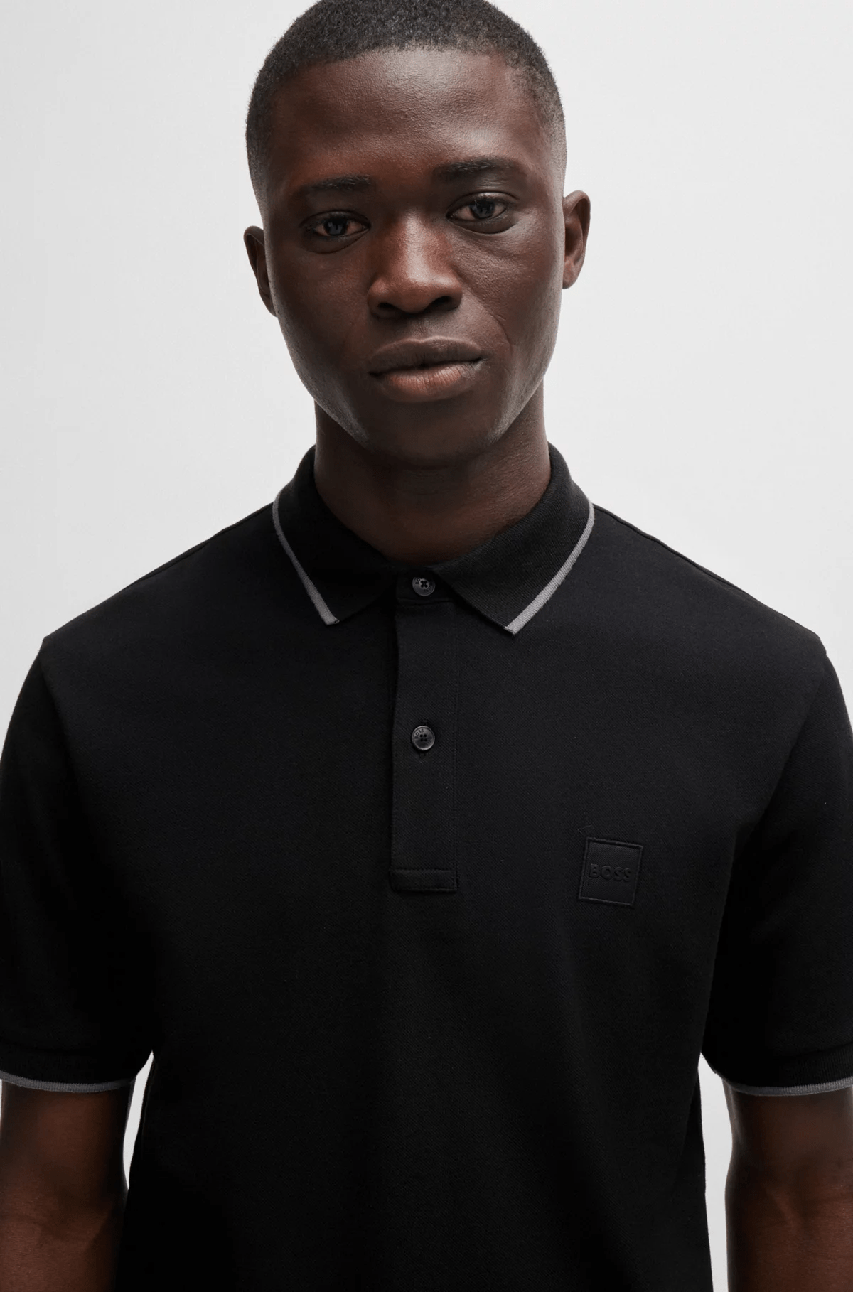 Men's Slim Fit Polo Shirt in Washed Stretch Cotton Pique