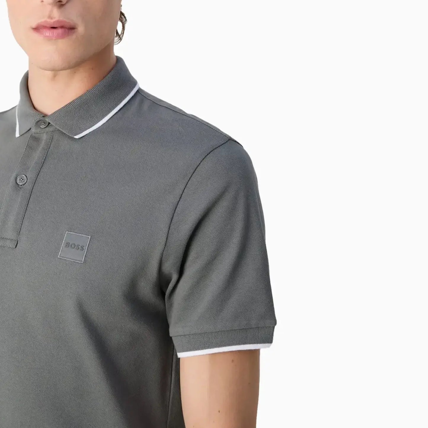 Men's Slim Fit Polo Shirt In Washed Stretch Cotton Pique