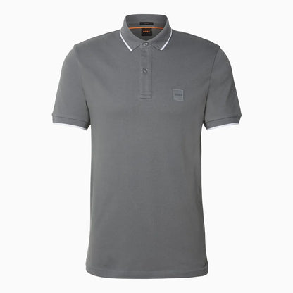 Men's Slim Fit Polo Shirt In Washed Stretch Cotton Pique