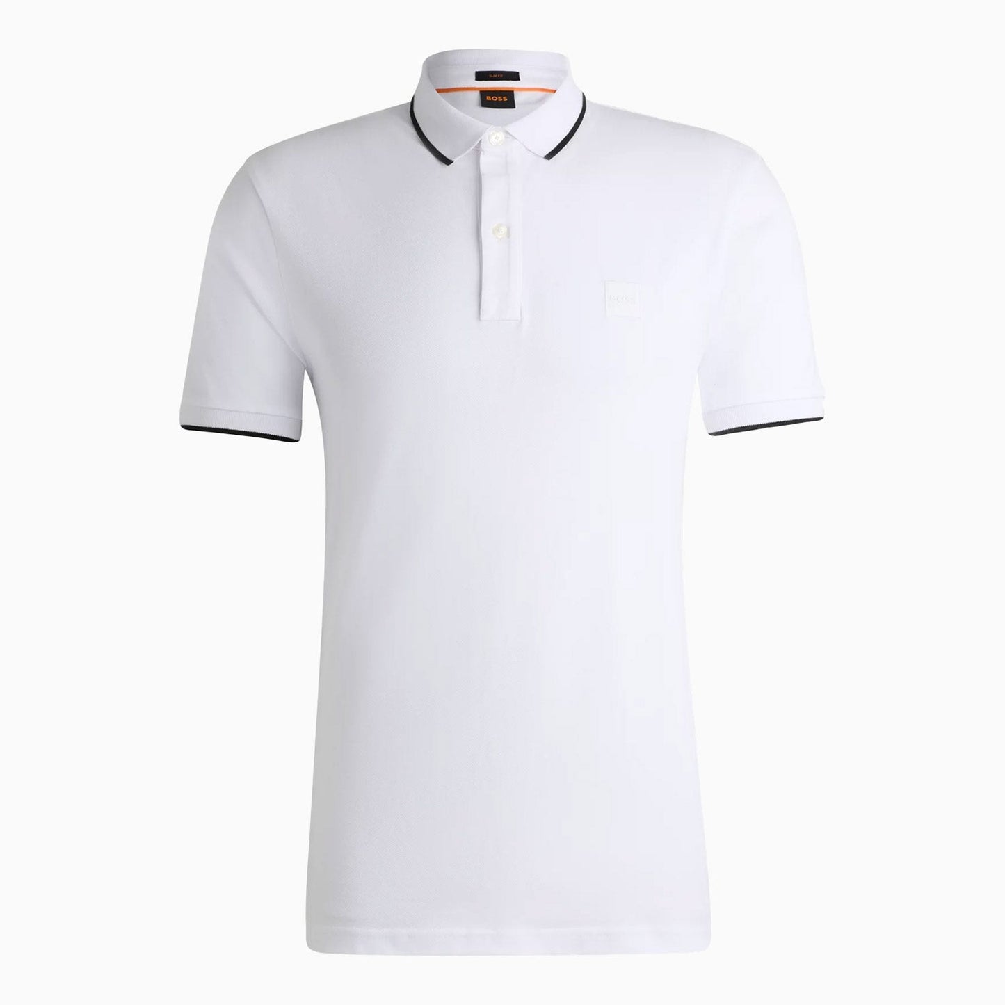 Men's Slim Fit Polo Shirt in Washed Stretch Cotton Pique