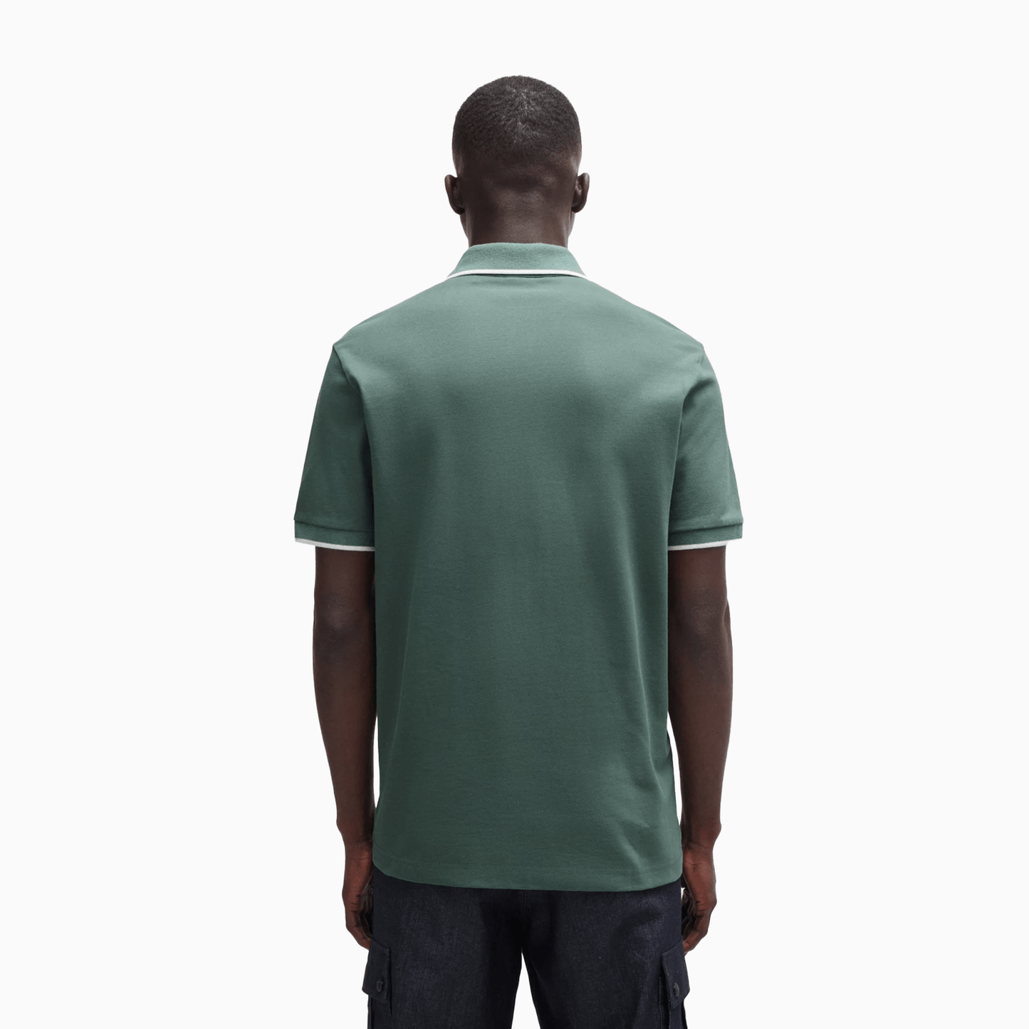 Men's Slim Fit Polo Shirt in Washed Stretch Cotton Pique