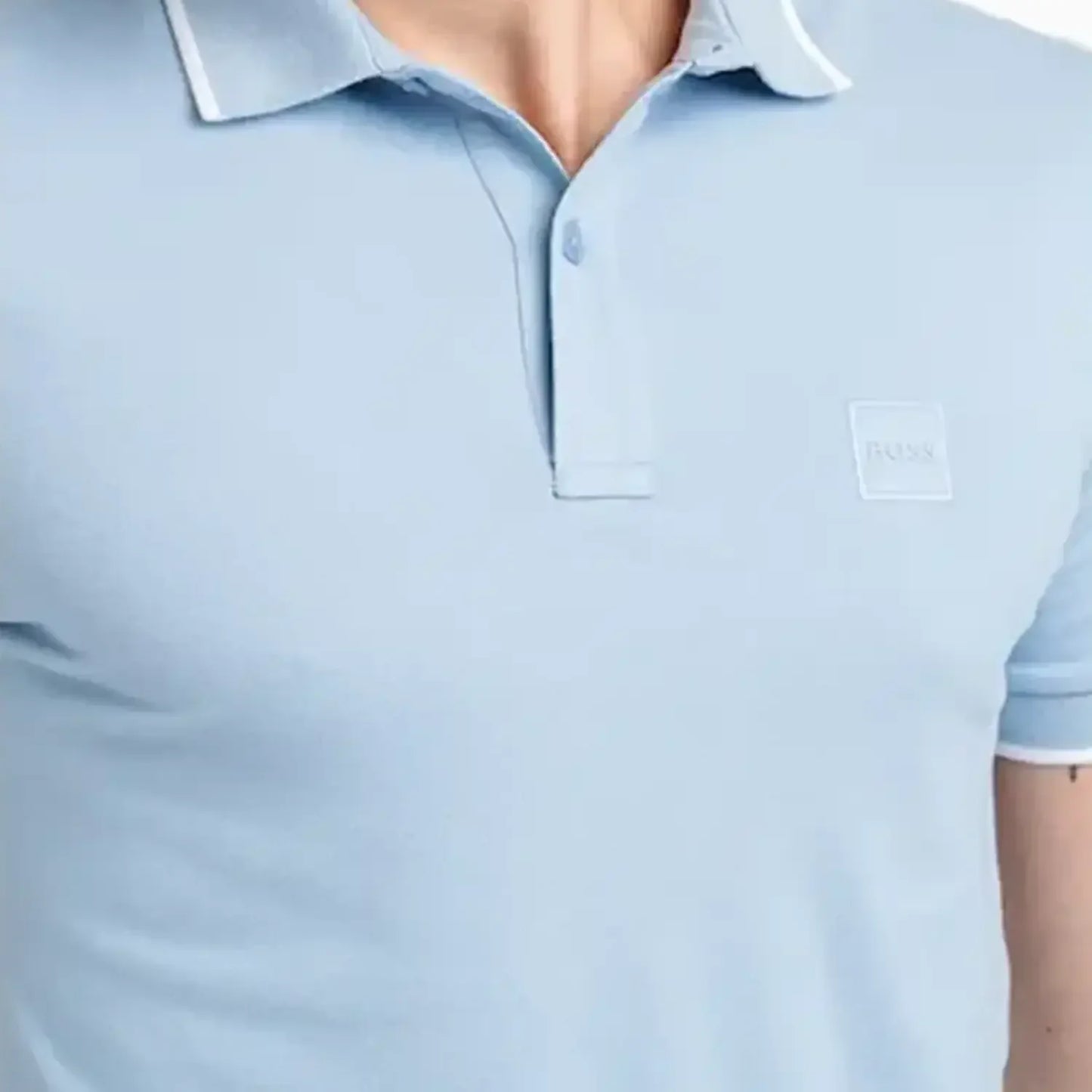 Men's Slim Fit Polo Shirt In Washed Stretch Cotton Pique