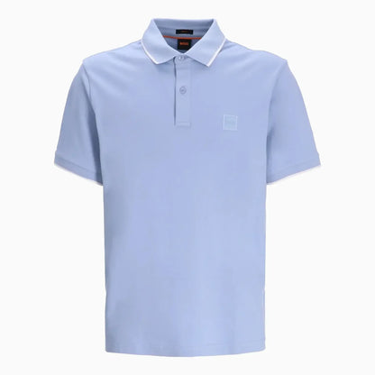 Men's Slim Fit Polo Shirt In Washed Stretch Cotton Pique