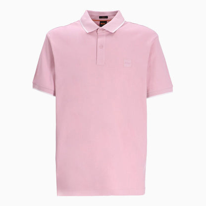Men's Slim Fit Polo Shirt in Washed Stretch Cotton Pique