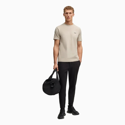 Men's Stretch Cotton Regular Fit T-Shirt With Contrast Logo