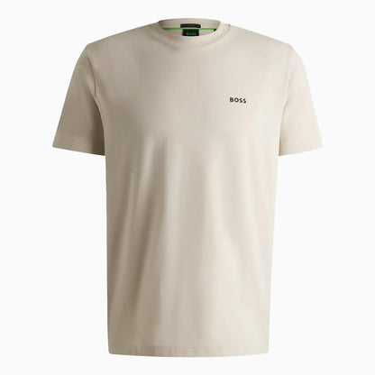 Men's Stretch Cotton Regular Fit T-Shirt With Contrast Logo