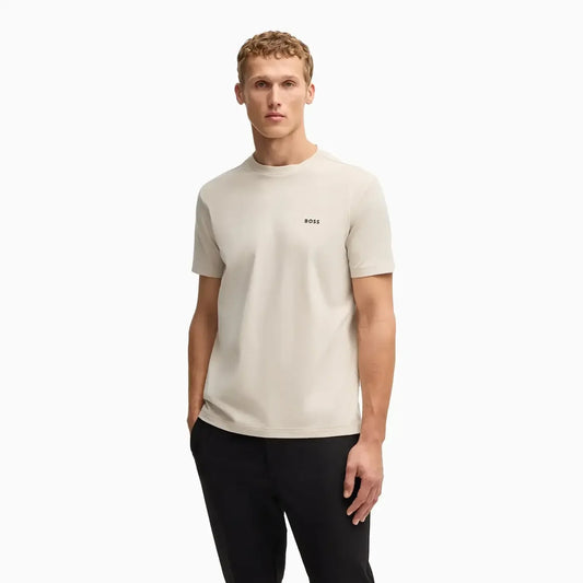 Men's Stretch Cotton Regular Fit T-Shirt With Contrast Logo