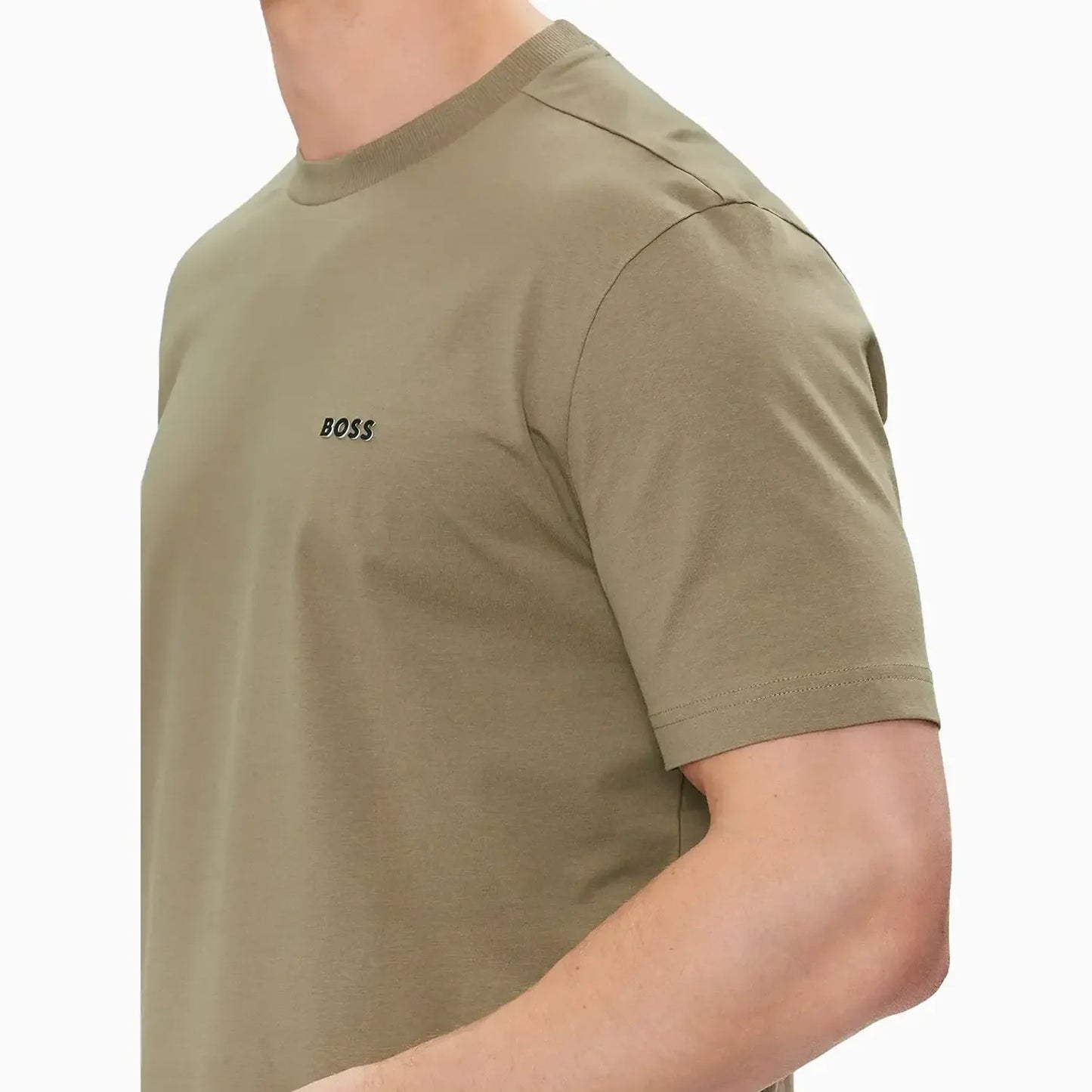 Men's Stretch Cotton Regular Fit T-Shirt With Contrast Logo