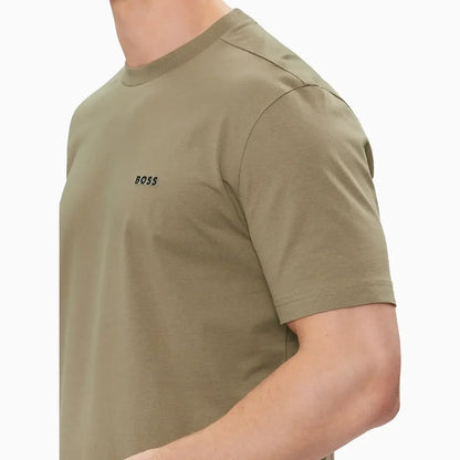 Men's Stretch Cotton Regular Fit T-Shirt With Contrast Logo