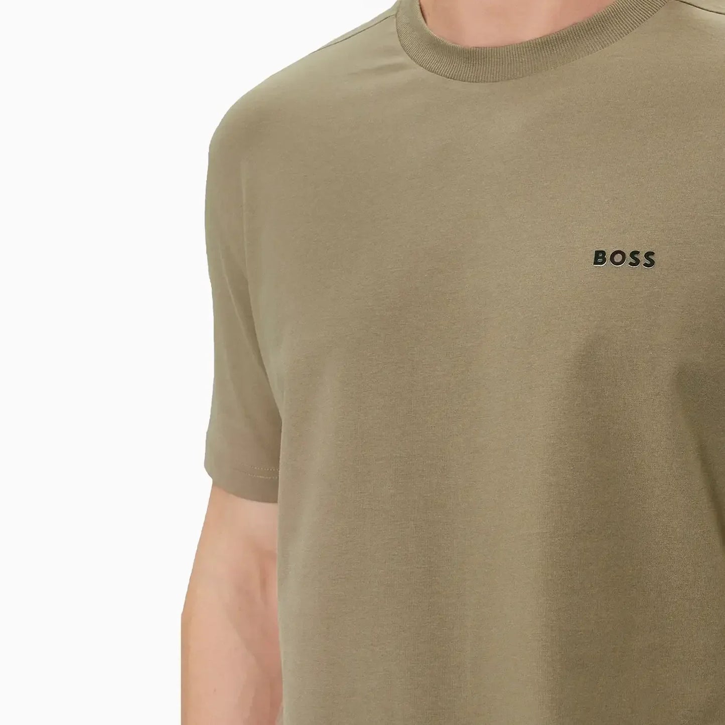 Men's Stretch Cotton Regular Fit T-Shirt With Contrast Logo