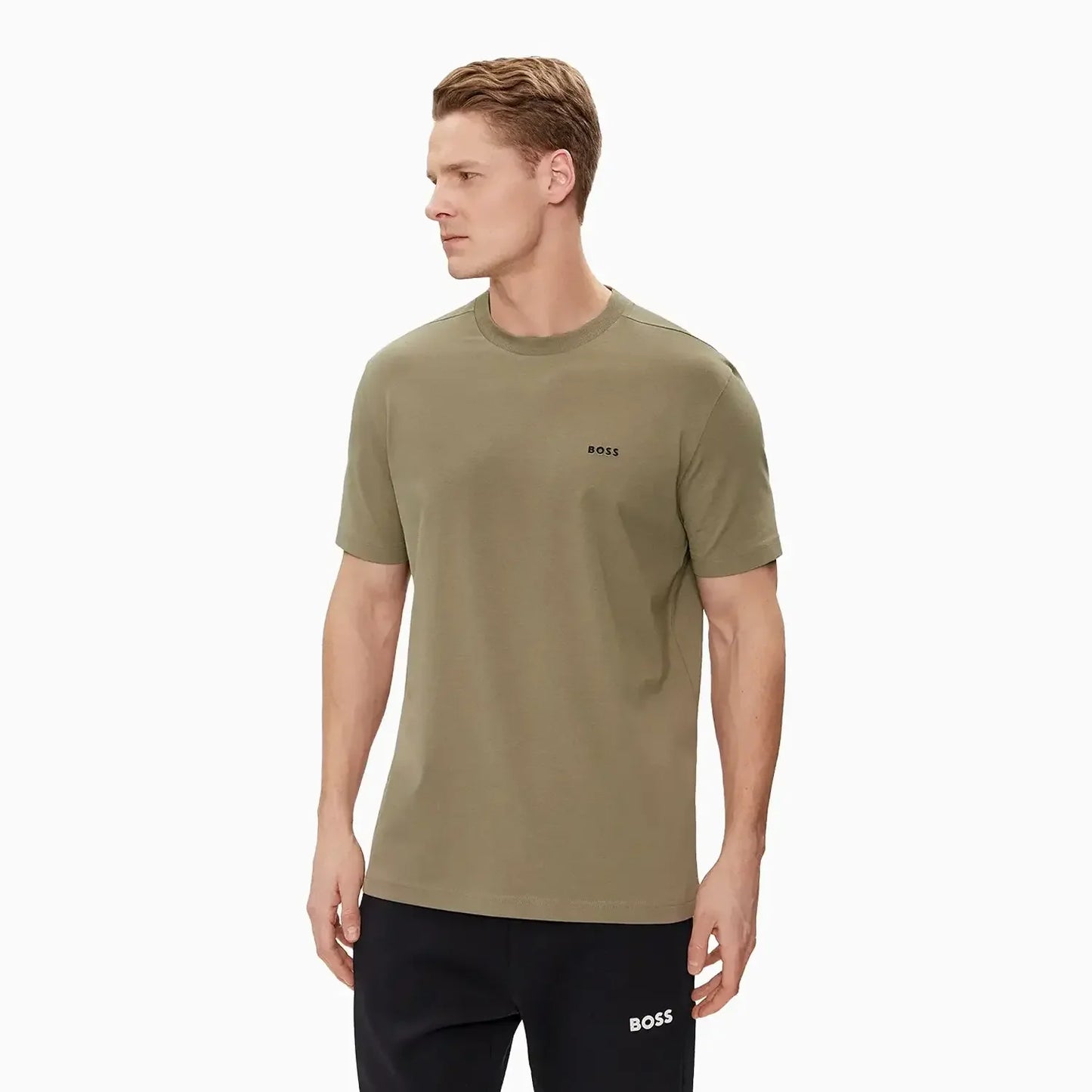 Men's Stretch Cotton Regular Fit T-Shirt With Contrast Logo