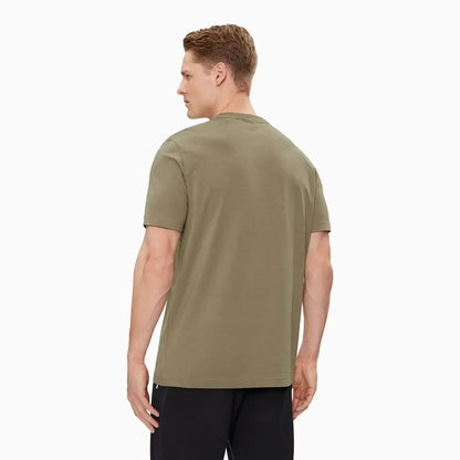 Men's Stretch Cotton Regular Fit T-Shirt With Contrast Logo