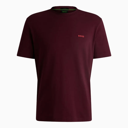 Men's Stretch Cotton Regular Fit T-Shirt With Contrast Logo