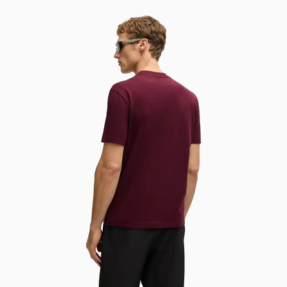 Men's Stretch Cotton Regular Fit T-Shirt With Contrast Logo