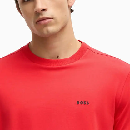 Men's Stretch Cotton Regular Fit T-Shirt With Contrast Logo
