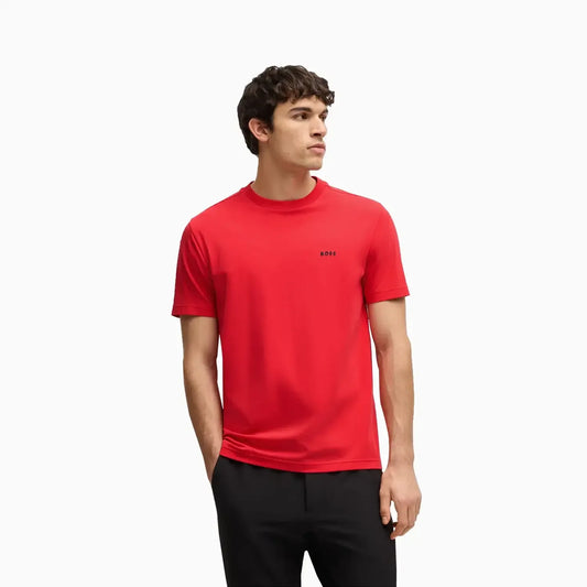 Men's Stretch Cotton Regular Fit T-Shirt With Contrast Logo