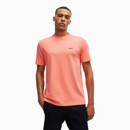 Men's Stretch Cotton Regular Fit T-Shirt With Contrast Logo