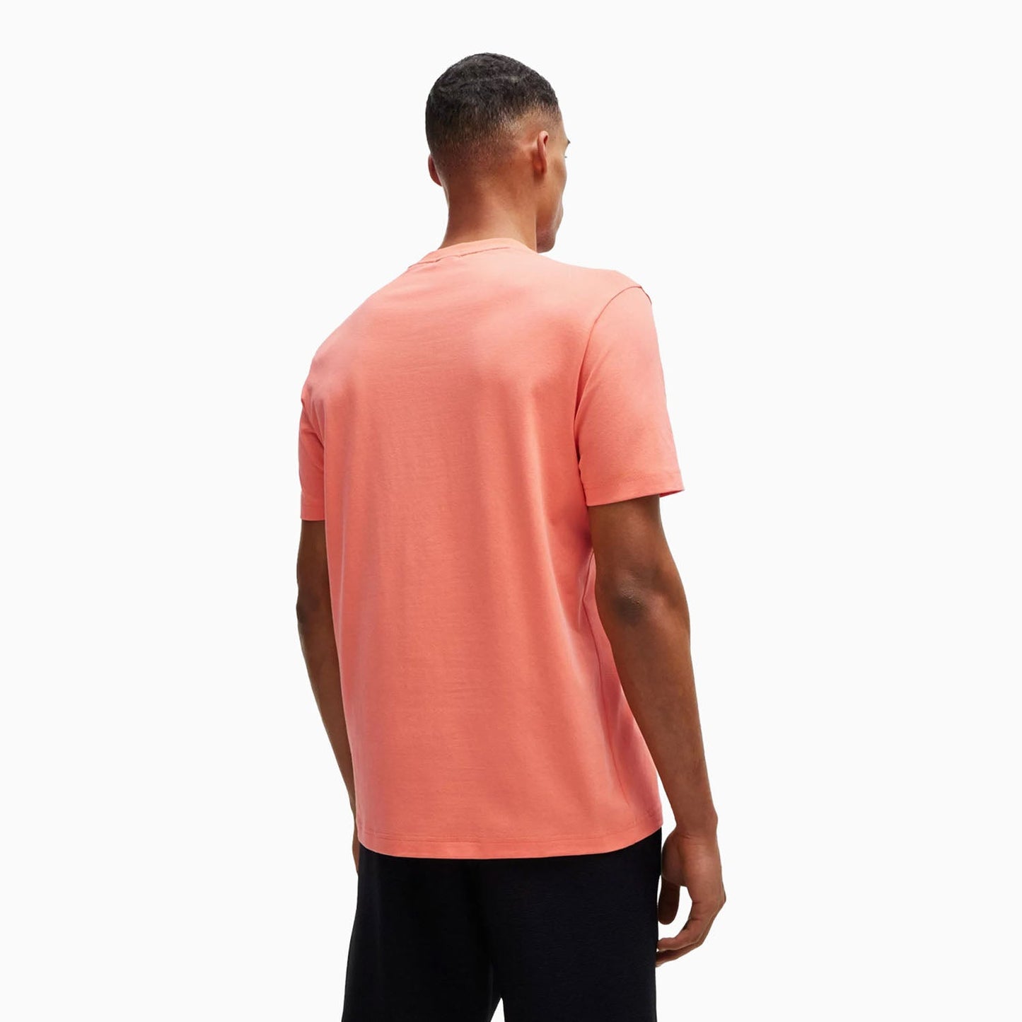 Men's Stretch Cotton Regular Fit T-Shirt With Contrast Logo