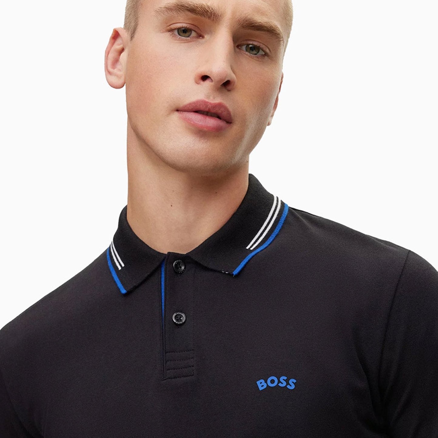 Men's Stretch Cotton Slim Fit Polo Shirt With Branded Undercollar